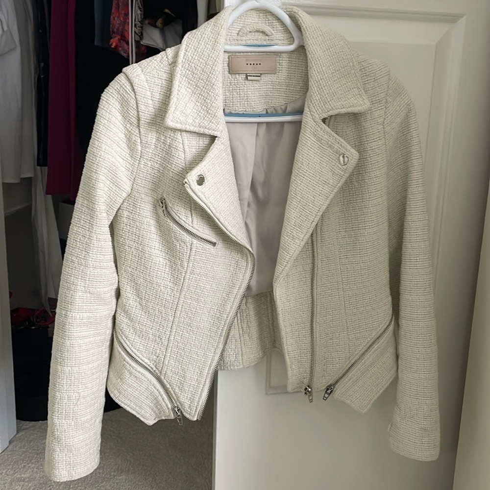 Blank NYC white tweed jacket